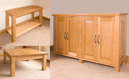 Bespoke Handcrafted Oak Console Table, Handmade Solid Oak Coffee Table, Handmade Made to Measure Oak Sideboard