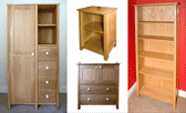 Bespoke Handcrafted, Freestanding Oak Wardrobe, Made to Measure Solid Oak display unit, Bespoke Handcrafted Oak Nursery Changing Unit, Made to Measure solid oak bookcase